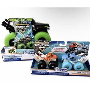SWIMWAYS GRAVE DIGGER MONSTER JAM WILD WHIPPIN’ SPRINKLER AND WAVE SPRAYER VIRAL